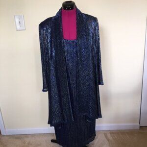 Glitter Jacket Dress, Midnight Blue, 18W, Special Events/Parties